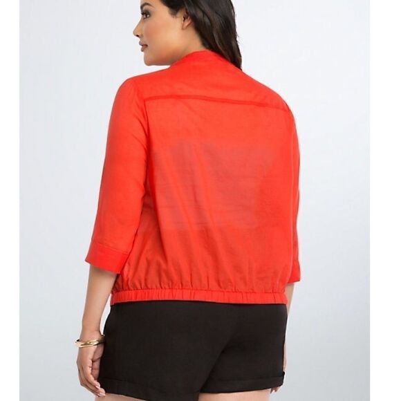 Torrid Cropped Anorak Jacket in Sunset Red Size 1X - Picture 11 of 13